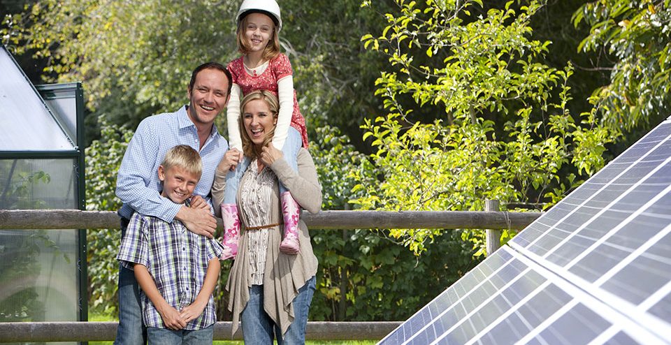Family with Solar Panels
